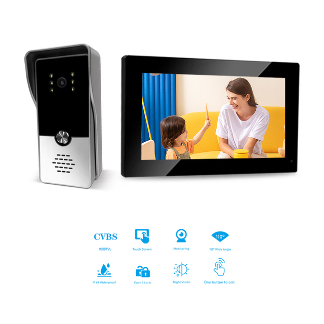 7inch ULTRA SLIM   Videophone Interphone Video Door Camera Door Camera Intercom Multi Apartment Door Phone Video