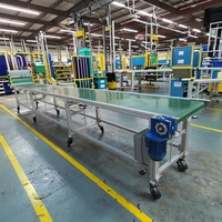 Bande transporteuse courte de 1 m, systèmes de convoyeurs en aluminium, industriels, légers, durables, bande transporteuse pour la logistique d'usine, l'entrepôt