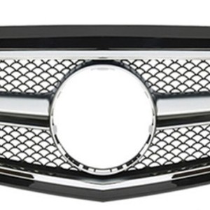 Mercedes-Benz E-Class 212 Front Grille Single Bar ABS Plastic Black Silver Chrome Mesh Design - Product Image 2