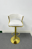 Chaises de bar pivotantes modernes et minimalistes avec réglage en hauteur, dossier en velours, tabourets de bar hauts pour la réception, la cuisine, le café