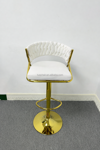 Chaises <span class=keywords><strong>de</strong></span> <span class=keywords><strong>bar</strong></span> pivotantes modernes <span class=keywords><strong>et</strong></span> minimalistes avec réglage en hauteur, dossier en velours, tabourets <span class=keywords><strong>de</strong></span> <span class=keywords><strong>bar</strong></span> hauts pour la réception, la cuisine, le café - Product Image 4