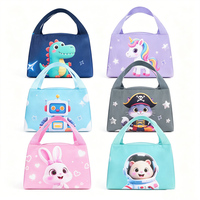 Sac isotherme imperméable en polyester avec poignée, grande ouverture, motif dessin animé, réutilisable, pour le déjeuner des enfants à l'école
