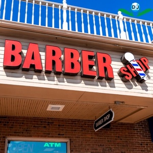 3D Led Cnc Signs Outdoor Shop Sign Trenzado Salon and Barbery Shop Frontlit 3D Business logo Signage Led Channel Letter Sign - Product Image 2
