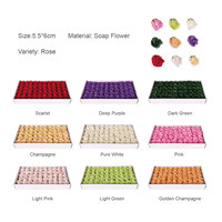 Têtes de fleurs de savon à trois couches - Fleurs de savon en forme de rose avec base, fleurs artificielles au design éclaboussant d'eau