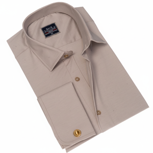 Di base <span class=keywords><strong>Beige</strong></span> Polsino Francese Degli Uomini Della <span class=keywords><strong>Camicia</strong></span> - Product Image 2