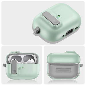 Étui d'armure sécurisé pour <span class=keywords><strong>Airpods</strong></span> Pro avec mousqueton, étui de couleur unie pour <span class=keywords><strong>Airpods</strong></span> 4 2024 - Product Image 3