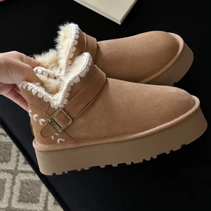 Botas de Nieve de Diseñador para Mujer de Alta Calidad, Venta Directa de Fábrica, Zapatos de Invierno Originales Personalizados, Cálidos y de Caña Alta para Mujer - Product Image 3