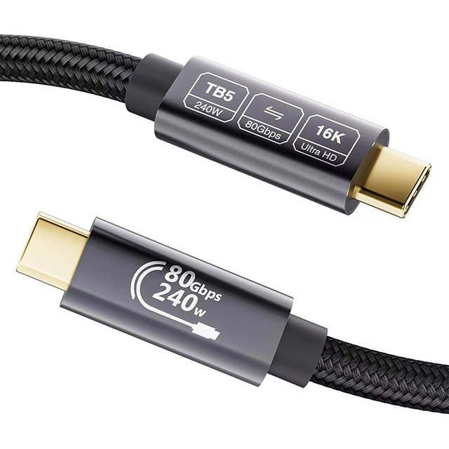 Xput Thunderbolt 5 USB4 USB C Full Function Cable 80Gbps Data 16K Display 240W Fast Charge Support Thunderbolt 4 USB4 Laptops
