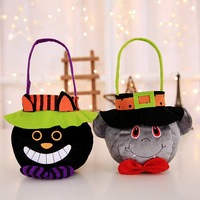 Sac à bonbons d'Halloween, sac à main en peluche citrouille, sac à bonbons pour enfants sorcière, chat noir, vampire, seau à bonbons, sac cadeau pour fête d'Halloween
