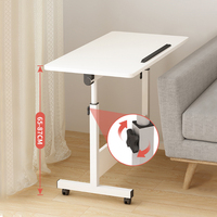 Bureau pliable large réglable en hauteur pour assise et position debout, poste de travail mobile avec porte-gobelet
