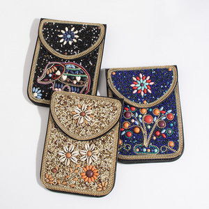Groothandel Bohemian Stijl Kraal Shell Bloem Prachtige Pu Reis Enkele Schoudertas Crossbody Magnetische Gesp Damestas - Product Image 1