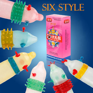 6PCS/Caja Anillos Ultra Sensibles con Fundas para Pene con Puntos y Textura - Product Image 2