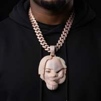 Oferta Especial: Colgante de Lujo de Plata 925 con Moissanita, Estilo HipHop, con Diseño de Rostro 3D, para Hombre, Regalo para Fiestas y Streetwear, Joyería Personalizada