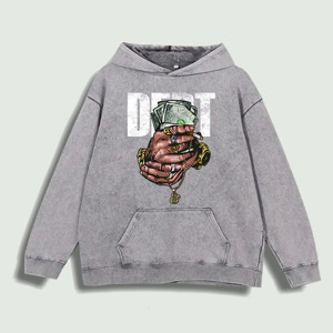 Sudadera con Capucha Debt Graphic 100% Algodón, Almacén en EE. UU., 6 Colores - Product Image 1