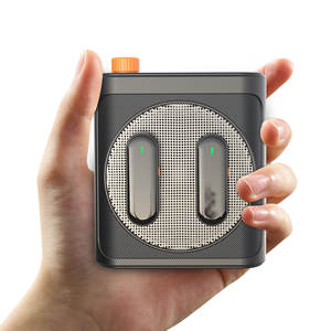 Sistema de Áudio Sem Fio Magnético Portátil com Microfone Lavalier e Megafone com Reprodução USB, Alcance de Transmissão de 20m - Product Image 1