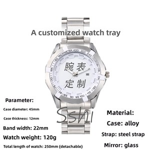 <span class=keywords><strong>Orologio</strong></span> al quarzo personalizzabile con fascia in acciaio da uomo con quadrante prepotente e modello stampato alla moda un pezzo minimo ordine - Product Image 3