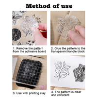 Ensemble de timbres en caoutchouc silicone transparent rétro compte à main bricolage décoratif anglais numérique plante cachet de la poste