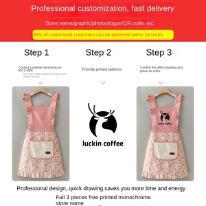 2023 nuovo simpatico stile principessa in cotone bavaglino da cucina abiti da lavoro con cinturino da donna per uso domestico tela invernale celebrità Internet - Product Image 3