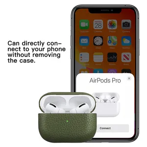 Custom High Quality Leather Case Luxury Leather Earphone Cover For Airpods For Airpods Pro Case