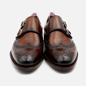 Chaussures Oxford <span class=keywords><strong>Goodyear</strong></span> Welt pour Hommes, avec Boucle de Ceinture, Noires, pour Bureau et Affaires, Chaussures de Créateur Personnalisées pour Hommes - Product Image 1