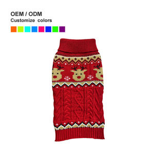 Sweater Anjing Modern Bergaya Klasik Sederhana Kreatif Motif Rusa Natal dan Kepingan Salju, Dapat Dicuci, Portabel, Hangat, Dua Kaki, Pakaian Musim Dingin yang Modis - Product Image 3