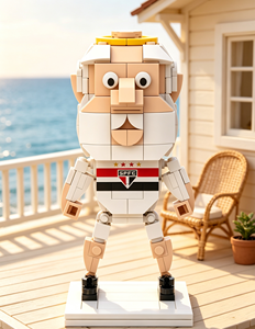 Figurine de blocs de construction personnalisée Légende du football, Écusson d'équipe, Ornement de bureau MOC, Faible MOQ, Cadeau commémoratif pour fans, Livraison rapide - Product Image 1