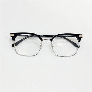 Nouvelles lunettes de vue demi-cerclées en métal, monture carrée pour hommes, anti-lumière bleue, protection UV, lunettes optiques T3 2220 taille moyenne - Product Image 4