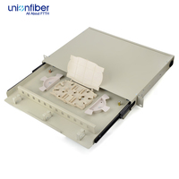 Boîtier de terminaison optique coulissant 24 ports 19 pouces 1U pour montage en rack ODF 24 fibres pour projet FTTX