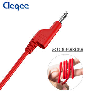 Cleqee P1036 5 adet 4mm bakır muz fişi muz fiş multimetre Test uçları yumuşak PVC kablo 100cm tel 1000V 15A - Product Image 4