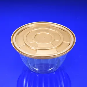 Golden Base Clear Cake Dome Lid Plastic Cake Box And Thermoforming Food Tray Cake Packaging Container
