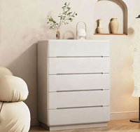 Commode en bois blanc moderne de luxe de haute qualité avec 8 tiroirs, armoire de rangement durable et écologique pour salon et entrée