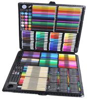 150 Art Set Kit de dessin avec Crayon Pastels à l'huile Crayon de couleur Aquarelle Gâteau Croquis Crayon