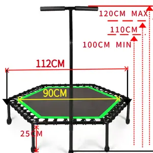 Trampolim de salto unisex para crianças, mini trampolim fitness para crianças com alça e certificado