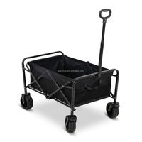 Chariot de plage pliable pour le shopping et le camping avec quatre roues
