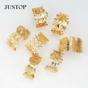 Women's Trendy OEM Custom Waterproof Stainless Steel Gold Plating Hypoallergenic Chura Bangles Fashion Jewelry Supplies Justop - Product Image 1