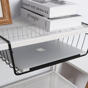 Cesta de Almacenamiento Metálica Negra para Colgar Debajo del Estante de la Cocina, Cesta de Almacenamiento de Alambre para Debajo del <span class=keywords><strong>Armario</strong></span> - Product Image 1