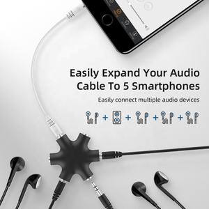 6 웨이 3.5MM 오디오 이어폰 헤드폰 헤드셋 스플리터 Aux 케이블 1 남성 ~ 5 여성 3.5MM 잭 이어폰 오디오 스플리터 - Product Image 5