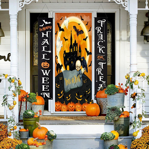 Halloween Themed Polyester Door Curtain 30*180cm Festive <b>Banners</b> for Home Decor Digital Printing Techniques - Product Image 4