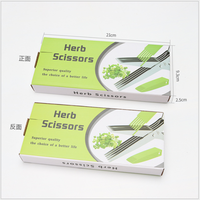 Ciseaux de cuisine en métal tout usage Ensemble de ciseaux à herbes à 5 lames avec support et brosse