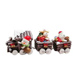 Niedliche Mini-Weihnachtsfiguren: Schneemann, Rentier, Kleiner Weißer Bär, Geschenke, Kleine Zug-Ornamente, Geeignet für Geschenkdekoration - Product Image 6
