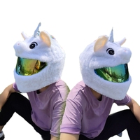 Vente chaude en peluche dessin animé moto casque couverture plein visage protection Cool équitation accessoires Style drôle
