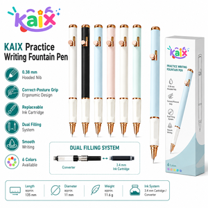 Pluma Estilográfica Retráctil KAIX de Diseño Duradero, Marca Privada, con Punta Cubierta y Antiderrames, para Estudiantes, Venta al por Menor de Artículos de Papelería - Product Image 1