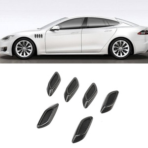 Autocollants de ventilation pour pare-chocs de voiture, aspect fibre de carbone, adhésifs en ABS, lot de six pour la décoration de la carrosserie - Product Image 2
