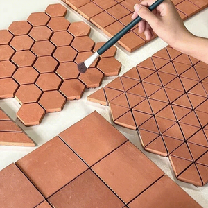 Mosaïque de carreaux de porcelaine <span class=keywords><strong>rouge</strong></span> faits à la main, intégrés au sol et au mur, pour murs décoratifs, adaptés à l'intérieur et à l'extérieur - Product Image 1