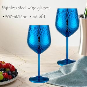 <span class=keywords><strong>Copa</strong></span> <span class=keywords><strong>de</strong></span> <span class=keywords><strong>Vino</strong></span> Unisweet Premium <span class=keywords><strong>de</strong></span> Acero Inoxidable, Diseño Clásico Azul Martillado, 500 ml, Resistente, Libre <span class=keywords><strong>de</strong></span> BPA, Regalo Empresarial para Amantes del <span class=keywords><strong>Vino</strong></span> - Product Image 5