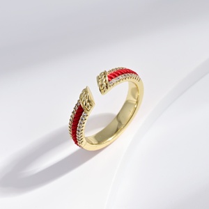 custom plata 925 sterling <b>Silver</b> unique red Rope <b>ring</b> 2026 Unisex Everyday Wear 14k gold plated <b>adjustable</b> woman fashion <b>rings</b> - Product Image 1