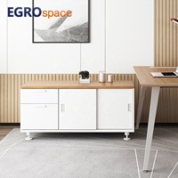 Meuble de bureau commercial EGROspace, tiroir à dossiers, porte coulissante en bois, armoire de rangement modulaire