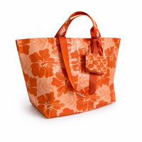 Sac de courses pliable en PP tissé, laminé, imperméable, réutilisable, avec fermeture Velcro, facile à transporter, capacité 10 kg+