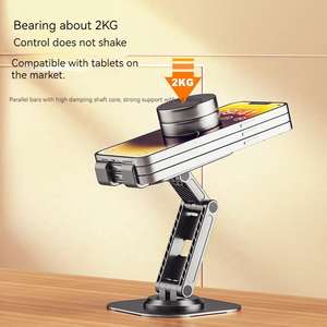 STY ที่ตั้งโทรศัพท์มือถือแบบพับได้อเนกประสงค์, ที่วางโทรศัพท์มือถือพลาสติก + อะแดปเตอร์ที่ยึดโทรศัพท์มือถือแบบหมุนได้ - Product Image 4