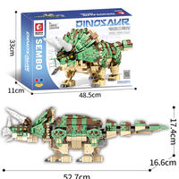 1352 Uds dinosaurio modelo multifuncional dinosaurio niños transformación juguetes caminar Animal eléctrico Triceratops bloques de construcción